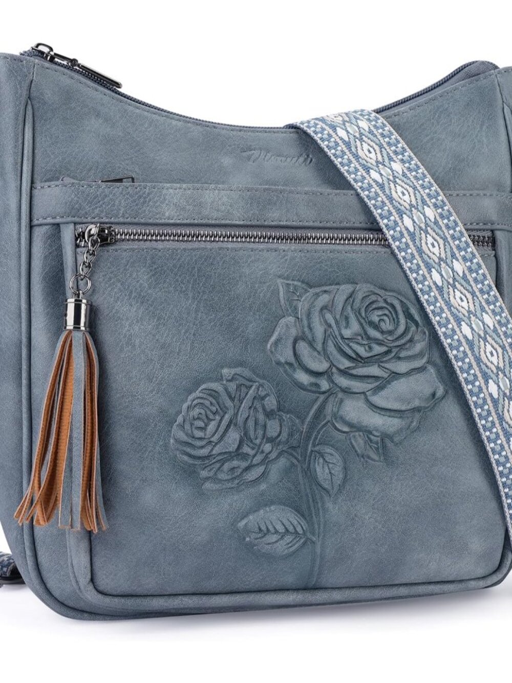 Medium Crossbody Bags for Women,Vegan Leather Hobo Purses Embossed